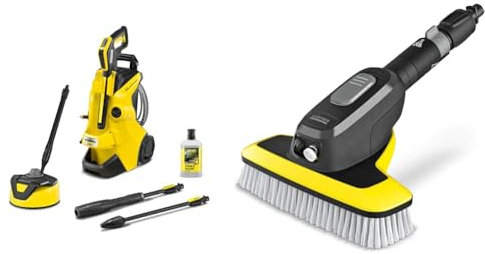 Bundle of Kärcher K 4 Power Control Flex Home Pressure Washer, Pressure: max. 130 bar, Flow Rate: 420 l/h, Area: 30 m²/h, Water Filter + Kärcher WB 7 Plus 3-in-1 Corded Electric Wash Brush, 3 Function