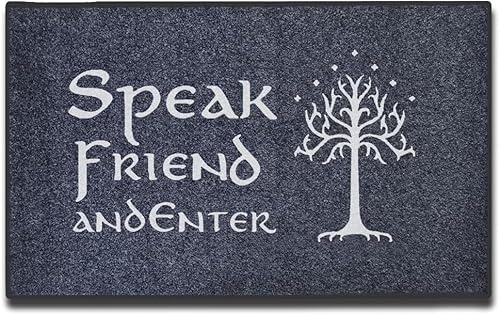 xinbai Fußmatte Speak Friend and Enter 40x60 cm Speak Friend and Enter Welcome Mat Lustige Fußmatte