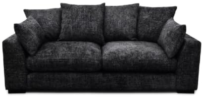 Cheswick 3 + 2 Seater Fabric Sofa Set, Black, 3 Seater