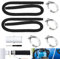 2Pcs Tuyau Piscine 32mm, Tuyau aspirateur piscine avec 4 colliers serrage métalliques,Adapté à une variété de pompes