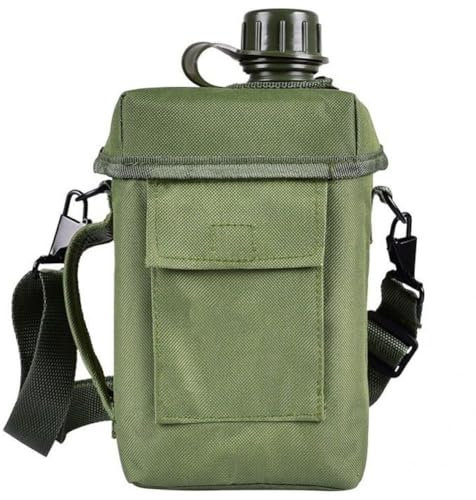Uzztfa Military Canteen Camping Water Bottle Portable 2l Flask Military Army Water Kettle Camping Hiking Canteen for Outdoor Survival Backpacking