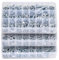 VEVOR Kit Boulons et Écrous, 2250 PCS, Vis de Machine et Rondelles Plates, Métriques et Impériaux, Acier Allié, Tailles M3/M4/M5/M6/M8, pour Assemblage d'Équipements et de Véhicules, Blanc Galvanisé