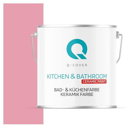Q-COVER BAD-& KÜCHENFARBE | Rosa | 5 L | für Wände – robust, schmutzabweisend, tiefmatt