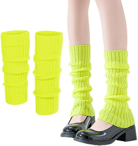 Damen Sexy Beinstulpen,Stulpen Für Barbie Kostüm Damen,Leg Warmers,Neon Rosa,Mode Accessoires,Warm Und Kuschelig Socken,80er 90er Jahre Accessoire Für Mottoparty Karnevals Festivals Bälle (Neongelb)
