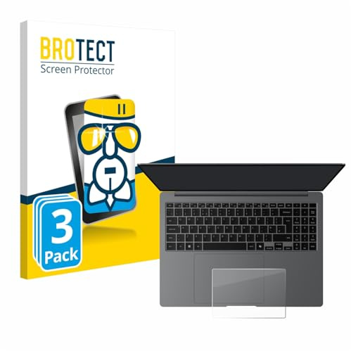 BROTECT Schutzglas für Samsung Galaxy Book5 Pro 16 | (Touch Trackpad) 3 Stück Transparenter Displayschutz Made in Germany Schutzfolie Panzer Folie Glas 9H Einfache Montage Clear