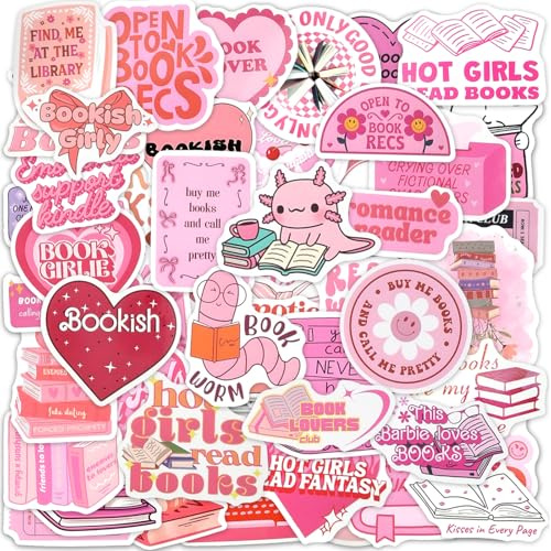 120Sticker Bookish Sticker, Buch sticker Set,Wasserdichte Vinyl Aufkleber für Wasserflasche, Laptop, Handy & Tagebuch, Lese-Geschenk für Jugendliche/Erwachsene
