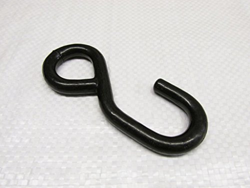 Black S Hook with Eye (25MM Hanging Lashing Fitting Heavy Duty Tie Down 600KG)