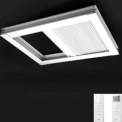 Motorized Skylight Roof Window Cellular Honeycomb Blackout Blinds Curtain,Website Price=(1pc,Motorized Control,Size:39 W x 39 L) Contact Us Customize Size,Or Manual