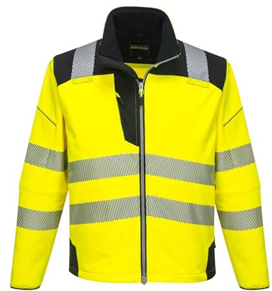 Portwest PW3 Warnschutz-Softshelljacke, Größe: 4XL, Farbe: Gelb/Schwarz, T402YBR4XL