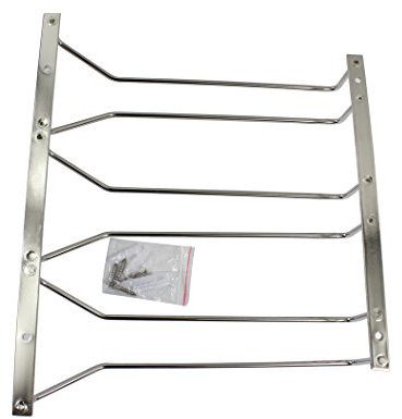 Abcsea 35 cm porta bicchiere di vino, portabottiglie in acciaio inox, portabicchieri vino sotto armadietto, supporti per bicchieri 1 pezzo (3 File)