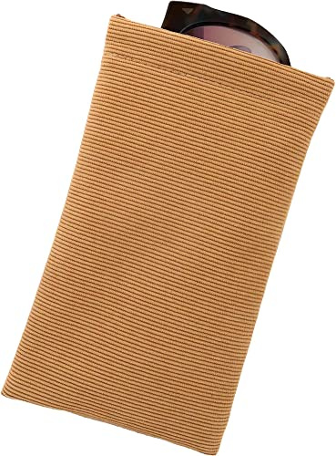 Soft Sunglasses case Squeeze Top Large Eyeglass case | Cell Phone case Holder with Cleaner Cloth - - Large