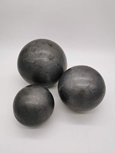 Dekokugel Gartenkugel Anthrazit glasiert 3er Set 12cm, 16cm und 20cm -Absolut Frostfest- Tolle Dekoration für Heim und Garten