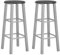 vidaXL 2X Barhocker Barstuhl Küchenhocker Tresenstuhl Thekenhocker Tresenhocker Thekenstuhl Bar Stuhl Hocker Barmöbel Silbern MDF Stahlrahmen