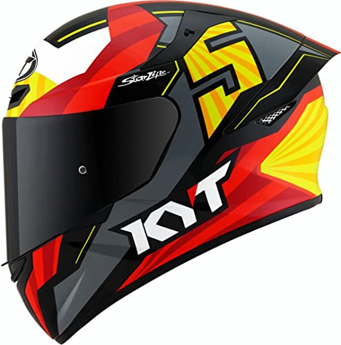 KYT TT Course Flux Helm (Red/Yellow,M)