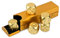 SCSpecial Dadi in Lega di Alluminio 5 Pezzi Portatili da 16 mm Con Custodia Rettangolare - 6 Facce per Bere Party Game - Oro