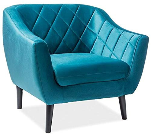 Casa Padrino Luxus Samt Sessel 105 x 85 x H. 83 cm Wohnzimmer Sessel - Wohnzimmer Möbel, Farbe:türkis