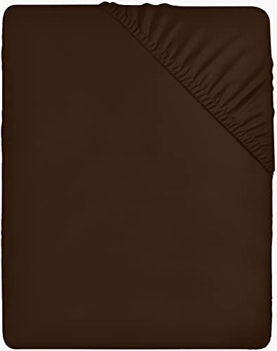 Utopia Bedding - Spannbettlaken 180x200cm - Braun - Gebürstete Polyester-Mikrofaser Spannbetttuch - 35 cm Tiefe Tasche