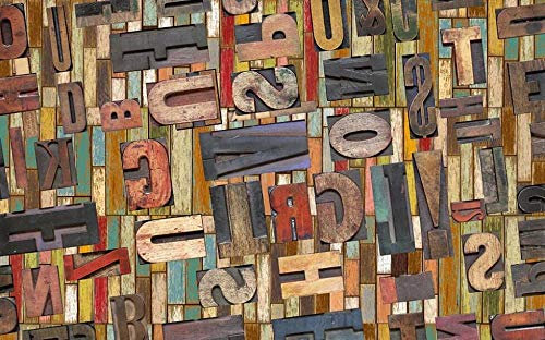 Fototapete 3D Effekt XXL Tapete Wandbilder Englische Buchstaben Mit Holzmaserung Geprägt Design Wand Dekoration Wohnzimmer Schlafzimmer Vliestapete Wandtapete Wanddekoration