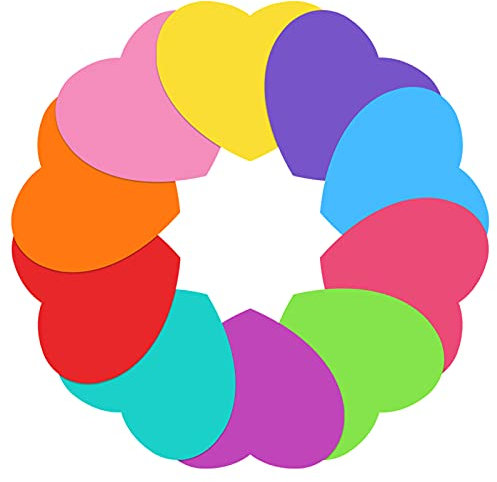 WANDIC Dry Erase Circles, 10 Stück 10 Farben Herz Abnehmbare Vinyl Dots Decals Bunte Nicht magnetische trocken abwischbare Tischfleckenmarker für den Schulunterricht, 11,4 Zoll