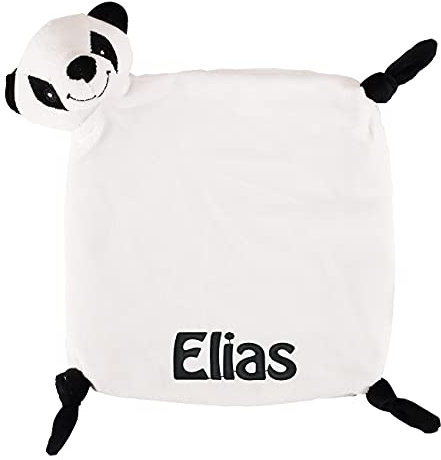 Striefchen® Babygeschenk Panda Schnuffeltuch mit Namen des Kindes Bestickt