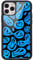 MAYCARI for iPhone 12 Pro Max Case Aesthetic Blue Funny Face Printed Design Hard Back Case with Soft TPU Bumper for Girls Boys Children Women Protective Phone Case for iPhone 12 Pro Max