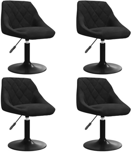 vidaXL Esszimmerstühle 4 STK. Drehbar Schwarz Samt