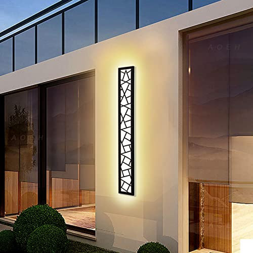 AOEH LED Wandleuchte Lange Wandlampe Wasserdicht Ip65 LED Wandbeleuchtung Im Innen-und Außenwandleuchte,aluminium Außenlamp Vogelnest Wandleuchte Für Terrasse Garten Veranda Garage,Warmweiß, L60cm*1