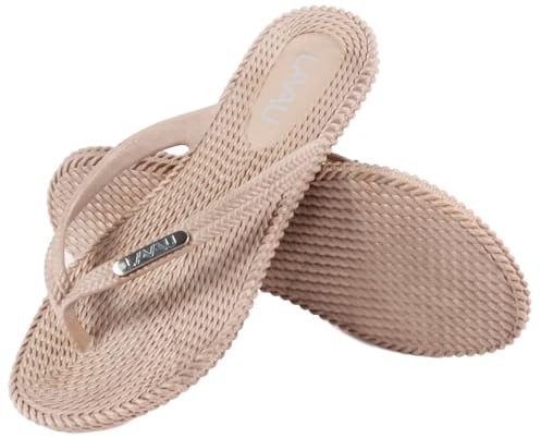 LAVAU Womens Flip Flops, Comfortable Shower Beach Thong Flip Flops Sandals, Waterproof and Anti Slip SS609-W-xing-38