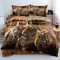 Gnomvaie Bettwäsche Tier 3D Tigers Thema 200x200 Braun Bettbezug Weich Mikrofaser mit Reißverschluss und Kissenbezug 80x80cm