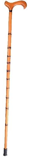 OFUNGO Natürliche hölzerne Mitarbeiter Wanderstift Trekking Pole Offset Cane, leichte einstellbare Wanderrohre for mit Holzgriffkrücken, europäischer Stil dauerhaft for Senioren Geschenk (Farbe: b)