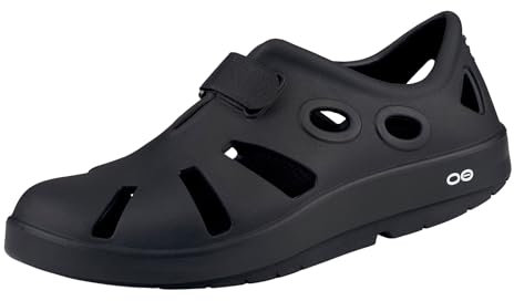 OOFOS OOcandoo Recovery Sandal, Schwarz, Damengröße 47, Herrengröße 44, Schwarz, 43 EU