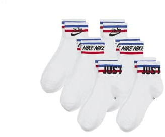 NIKE 6 Paar Everyday Essential Ankle Sneakersocken Socken Quarter Unisex DX5080, Farbe:Weiss, Socken Neu:34-38