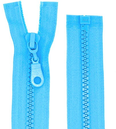 Reißverschlüsse Kunststoff Plastik Reißverschluss grob 5mm teilbar (65 cm, türkisblau)