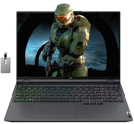 Lenovo 2022 Legion 5 Pro 16'' QHD 165Hz Gaming Laptop, AMD Ryzen 7 5800H, 32GB RAM, SSD PCIe 2TB, NVIDIA GeForce RTX 3070, Tastiera retroilluminata, Webcam 720P, Grigio, Windows 11 Pro, Scheda USB da