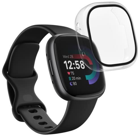 PHONILLICO Coque compatible VERSA 4 / SENSE 2 - Protection rigide étui transparent écran verre trempé