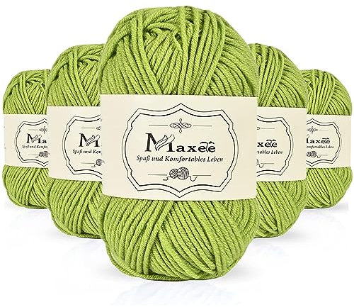 Maxee 250g(50gx5) Handstrickgarn Multicolor, Acryl Garn zum Stricken, Weicher Wolle zum Häkeln und Kunsthandwerk, Hand Knitting Garn zum Häkeln, Schals für Strickanfänger, Erfahrene Stricker