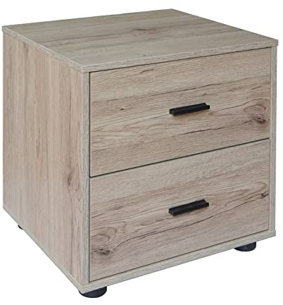 URBNLIVING Oak Wooden Bedroom Furniture Cabinet Chest of Drawers Dressing Table Wardrobe - 2 Draw Cabinet