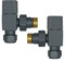 NRG Manual Valves Angled Square Head Anthracite Towel Rail Designer Radiator Valves One Pair