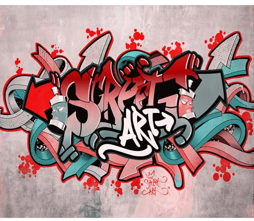 decomonkey Premium Fototapete Graffiti 200x140 cm Design Tapete Fototapeten Tapeten Wandtapete moderne Wand Schlafzimmer Wohnzimmer Street Art Jugendzimmer