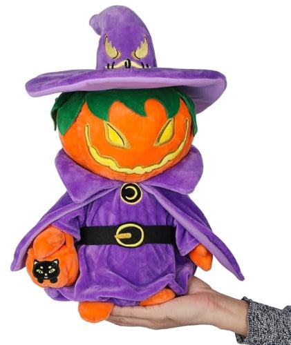Valentine Bear with Rose Plush Toy, Stuffed Animal Teddy Love Plushie Doll, Soft Fluffy Pllow Hugging Toy - Present for Every Age & Occasion (Pumpkin Witch)
