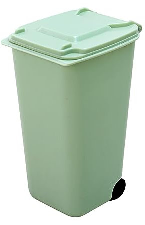 SUIOPPYUW Desktop Trash Bin - Durable And Environmentally Friendly Bins Lid For Plastic Plastic Waste Bins With Lid Wheelie Trash, green
