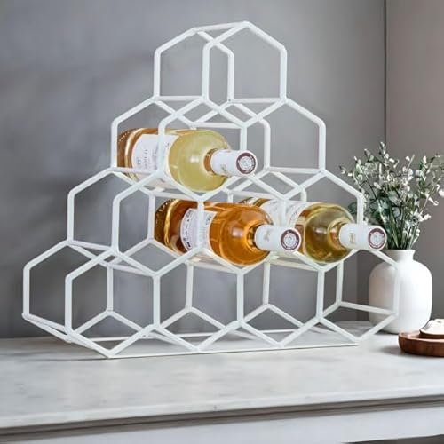 EMINZA Range-Bouteilles métal Pyramide (H38 cm) Malo Blanc