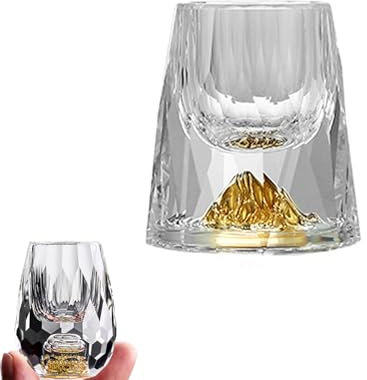 EFEMIR Verre à Vin Diamant, Verre Polyvalent sans Pied pour Cocktails, Whisky, Champagne, Verres à Vin Tendance pour Fêtes Et Célébrations (A)