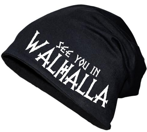 SONS OF ODIN Herren Long Beanie Mütze See You in Walhalla Größen XS - XXL Wikinger Motive