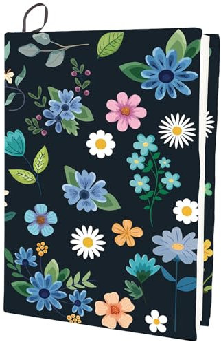 craspire Dehnbarer Buchumschlag Mit Blumenmuster Blatt Pflanze Blumenmuster Waschbar Wiederverwendbar Großer Buchschutz Aus Nylongewebe Polyester 9.4x15.7 Zoll Elastische Notizbuchumschläge
