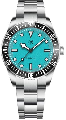 TAYSHILEY NH35 - Orologio da polso da uomo, automatico, impermeabile, sportivo, in acciaio inox, analogico, con lume C3, carica automatica, Blu cielo RT7910Nuovo, moderno
