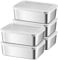5 recipientes herméticos con tapa: 1100 ml de acero inoxidable, reutilizables, cajas de almacenamiento, cajas de almacenamiento de cocina, para queso, frutas, ensaladas, dulces y mermeladas