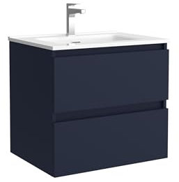 Salgar Mueble de baño Bequia 60cm + Lavabo cerámica | Azul Mate|60x45x56