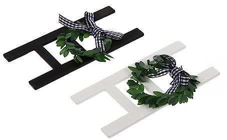 RORPOIR 2stücke Vintage Holzleiter mit Kranzverzierung Landhausstil Deko Leiter Rustikale Inneneinrichtung Robustes Holzmaterial Stilvolles Accessoire für Zuhause