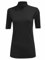 FASHION MY LOVE Womens Turtle Roll Neck Jumper Ladies Short Sleeves Roll Neck Jumper Plain High Neck Top Casual Wear Stretch Fitted Top T-Shirt Black